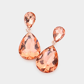 Crystal Double Teardrop Evening Earrings