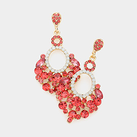 Marquise Crystal Chandelier Statement Evening Earrings