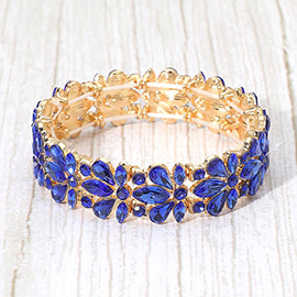 Floral Crystal Stretch Evening Bracelet