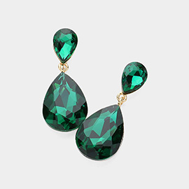 Crystal Double Teardrop Evening Earrings