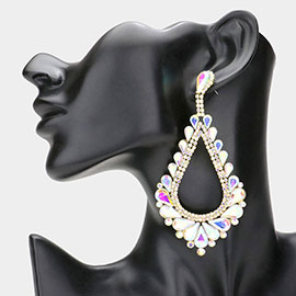 Oversized Cut Out Teardrop Cluster Vine Evening Earrings