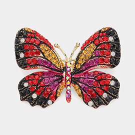 Rhinestone Pave Butterfly Pin Brooch