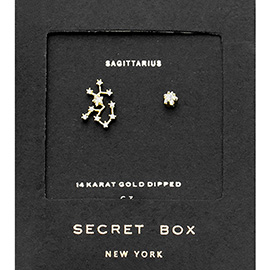 Secret Box _ CZ Zodiac Sign Sagittarius Stud Earrings