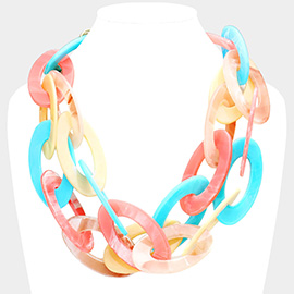 Celluloid Acetate Link Necklace
