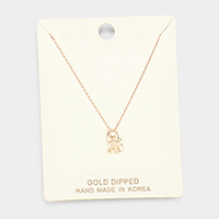 Gold Dipped Metal Puppy Pendant Necklace