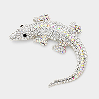 Crystal Pave Crocodile/Alligator Pin Brooch