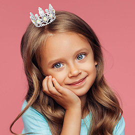 Crystal Oval Accented Rhinestone Pave Mini Crown Tiara