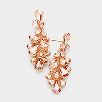 Crystal Teardrop Cluster Vine Evening Earrings