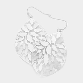 Petal Filigree Brass Metal Dangle Earrings