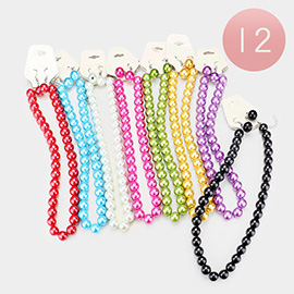 12PCS - Faux Pearl Necklace and Earring Set