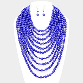 Multi Strand Faceted Beaded Necklace