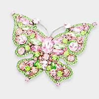 Glass Crystal Butterfly Pin Brooch