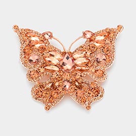 Glass Crystal Butterfly Pin Brooch