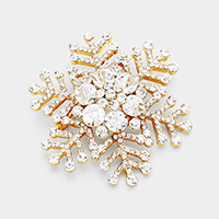 Crystal Snowflake Pin Brooch