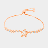 Cubic Zirconia Star Adjustable Pull Tie Evening Bracelet