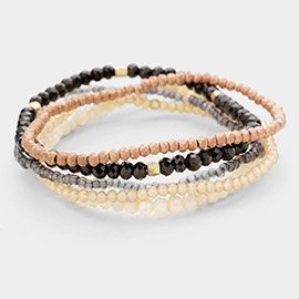 5PCS Multi Beaded Stretch Bracelets