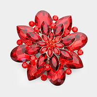 Crystal Flower Pin Brooch