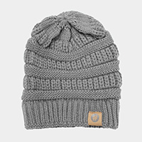 Solid Knitted Hashtag Beanie Hat 