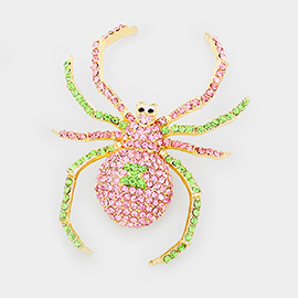 Crystal Embellished Spider Brooch