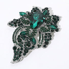 Floral Crystal Pave Bouquet Brooch / Pendant