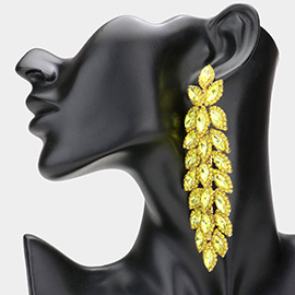 Oversized Crystal Rhinestone Marquise Evening Earrings