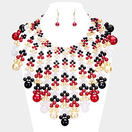 Pearl Bubble Collar Statement Necklace