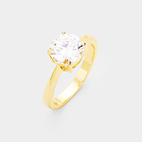 Gold Plated Round Cubic Zirconia Ring