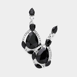 Crystal Rhinestone Teardrop Evening Earrings