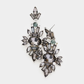 Marquise Crystal Cluster Evening Earrings