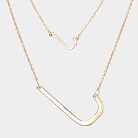 2Row Strand Double Monogram Detachable Chain Necklace