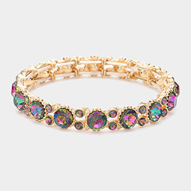 Bubbly Crystal Round Evening Bracelet