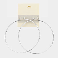 14k White Gold Filled Metal Hoop Pin Catch Earrings