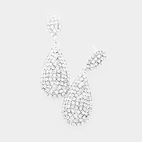 Crystal Rhinestone Teardrop Evening Earrings