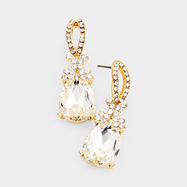 Teardrop Crystal Rhinestone Evening Earrings