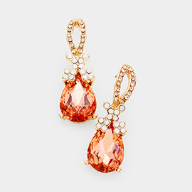 Teardrop Crystal Rhinestone Evening Earrings