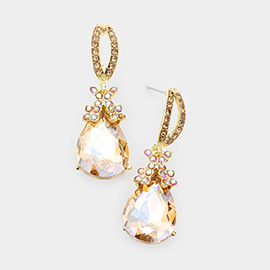 Teardrop Crystal Rhinestone Evening Earrings