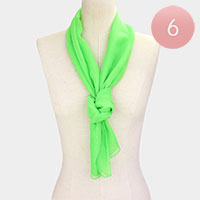 6PCS - Solid Chiffon Scarf