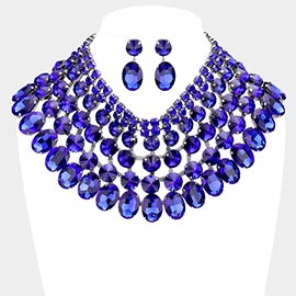 Crystal Glass Bib Statement Necklace