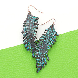 Hammered Metal Feather Earrings