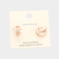 Gold Dipped Cubic Zirconia Huggie Earrings