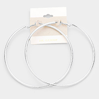 14K White Gold Filled Metallic Hoop Earrings