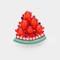 Crystal Pave Watermelon Brooch