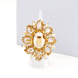 Oval Crystal Cluster Stretch Ring