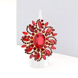 Oval Crystal Cluster Stretch Ring