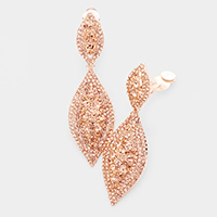 Marquise Rhinestone Clip on Earrings