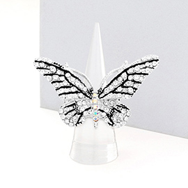 Crystal Pave Butterfly Stretch Ring