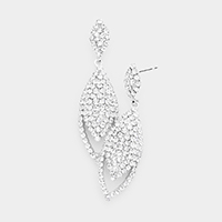 Crystal Pave Oval Evening Earrings