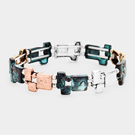 Square Metal Stretch Bracelet