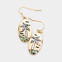 Palm Tree Embossed Metal Earrings