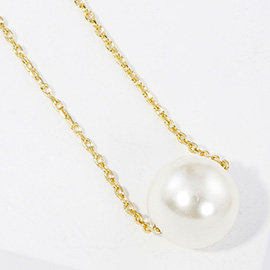Gold Dipped Pearl Pendant Necklace
